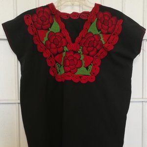 Floral embroidered Mexican blouse